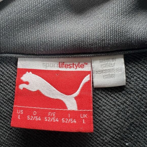 Puma Golf 1/4 Zip Pullover Men Size Large Gray Orange Performance Stretch Jacket - Picture 8 of 12